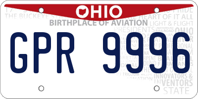 OH license plate GPR9996