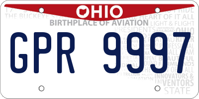 OH license plate GPR9997