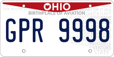 OH license plate GPR9998