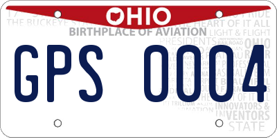OH license plate GPS0004