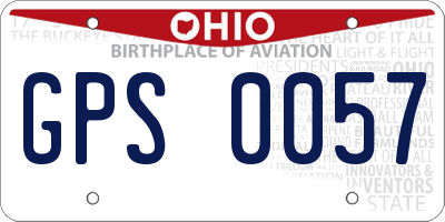 OH license plate GPS0057
