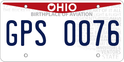 OH license plate GPS0076