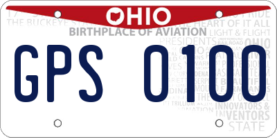 OH license plate GPS0100