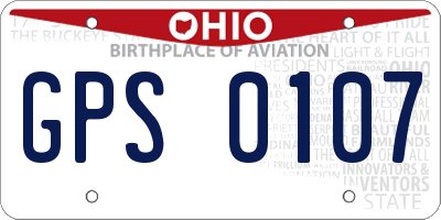 OH license plate GPS0107