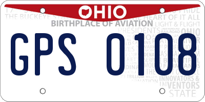 OH license plate GPS0108