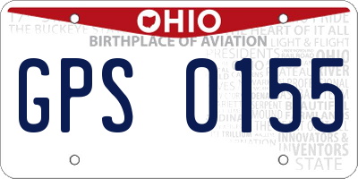 OH license plate GPS0155
