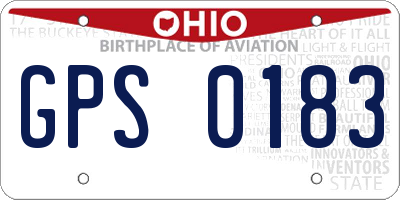 OH license plate GPS0183