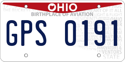 OH license plate GPS0191
