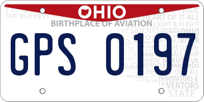 OH license plate GPS0197