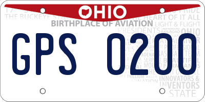 OH license plate GPS0200