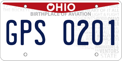 OH license plate GPS0201
