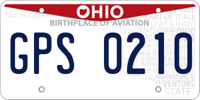 OH license plate GPS0210