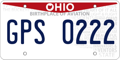OH license plate GPS0222