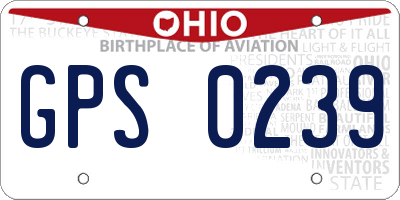 OH license plate GPS0239