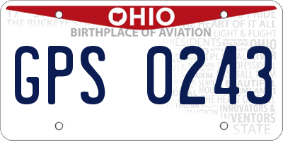 OH license plate GPS0243
