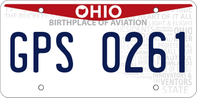 OH license plate GPS0261