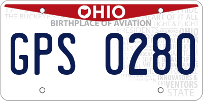 OH license plate GPS0280