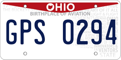OH license plate GPS0294