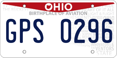 OH license plate GPS0296