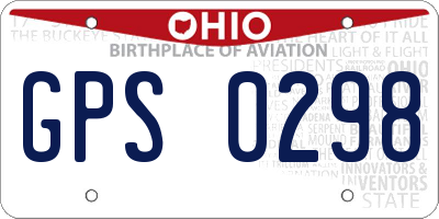 OH license plate GPS0298