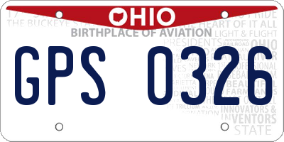 OH license plate GPS0326