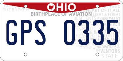 OH license plate GPS0335