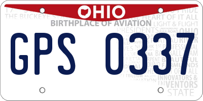 OH license plate GPS0337