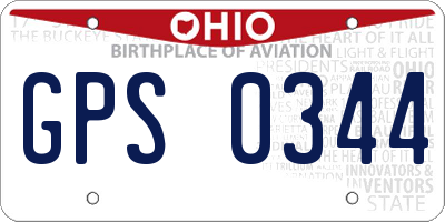 OH license plate GPS0344