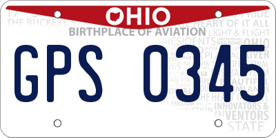 OH license plate GPS0345