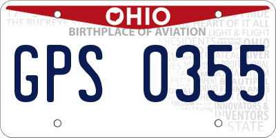 OH license plate GPS0355