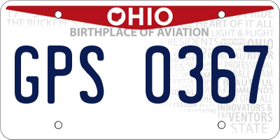 OH license plate GPS0367