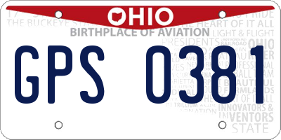 OH license plate GPS0381
