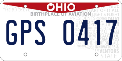 OH license plate GPS0417