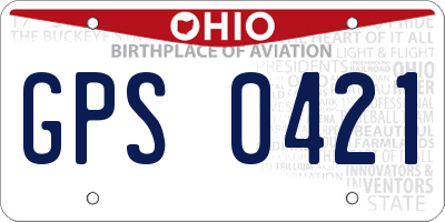 OH license plate GPS0421