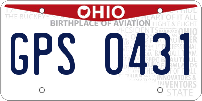 OH license plate GPS0431