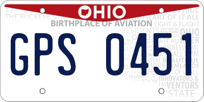 OH license plate GPS0451