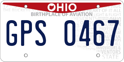 OH license plate GPS0467