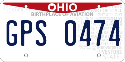 OH license plate GPS0474