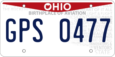 OH license plate GPS0477
