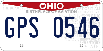 OH license plate GPS0546