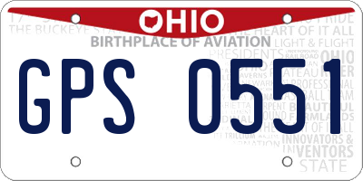 OH license plate GPS0551
