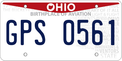 OH license plate GPS0561