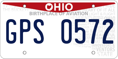 OH license plate GPS0572