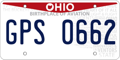 OH license plate GPS0662