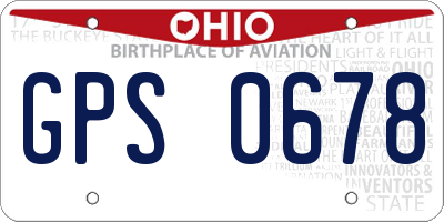 OH license plate GPS0678