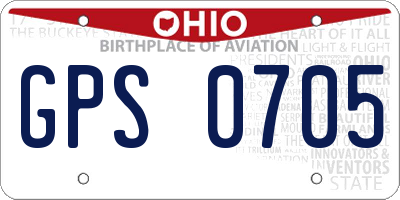 OH license plate GPS0705