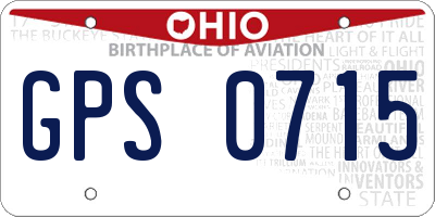 OH license plate GPS0715