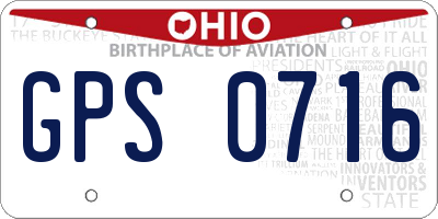 OH license plate GPS0716