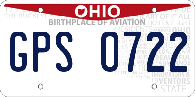 OH license plate GPS0722
