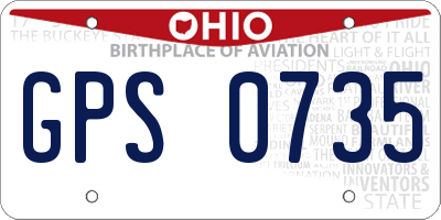OH license plate GPS0735